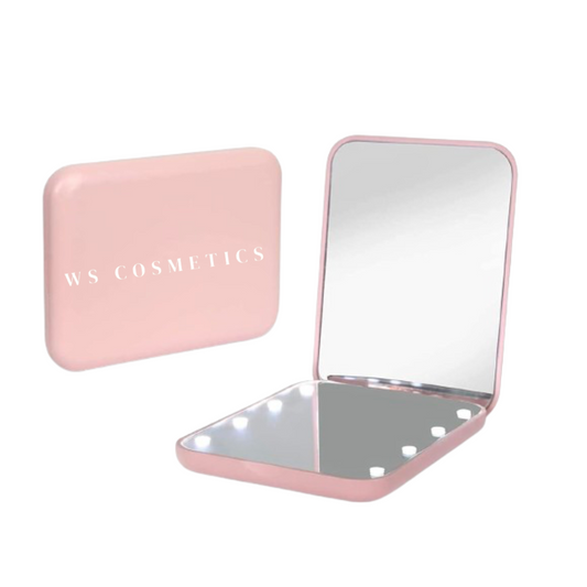 LED Lighted Compact Mirror, Pink 1X/3X Magnification